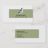 Carte De Visite Graphique à barres (vert olive) (Devant / Derrière)