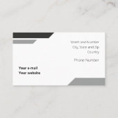 Carte De Visite Graphique à deux bandes en nuances de gris classiq (Dos)