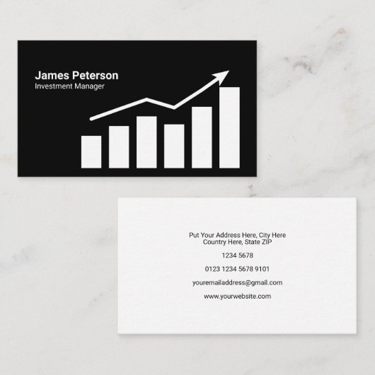 Carte De Visite Graphique | Augmentation | Noir (Devant / Derrière)