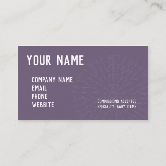 Carte De Visite Graphique Crochet pourpre de raisin (Dos)