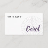 Carte De Visite Graphique Crochet pourpre de raisin (Devant)