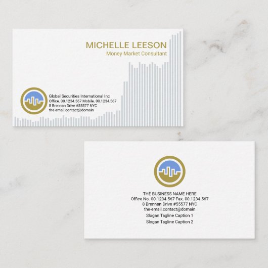 Carte De Visite Graphique d'actions à terme à évolution rapide Cou (Devant / Derrière)