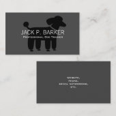 Carte De Visite Graphique de caniche - Noir sur gris (Devant / Derrière)
