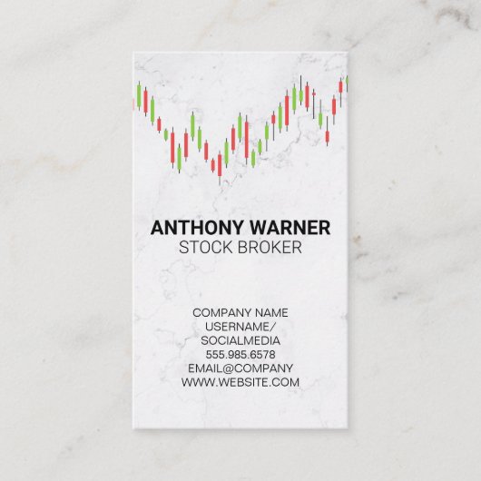 Carte De Visite Graphique de chandeliers | Marbre (Devant)