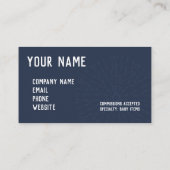 Carte De Visite Graphique de Crochet bleu marine (Dos)