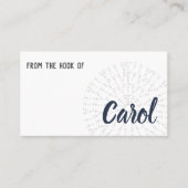 Carte De Visite Graphique de Crochet bleu marine (Devant)