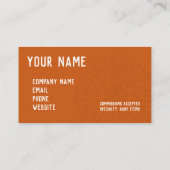 Carte De Visite Graphique de Crochet orange rouille (Dos)