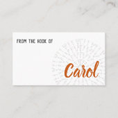 Carte De Visite Graphique de Crochet orange rouille (Devant)