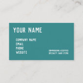 Carte De Visite Graphique de Crochet vert bleu turquoise (Dos)