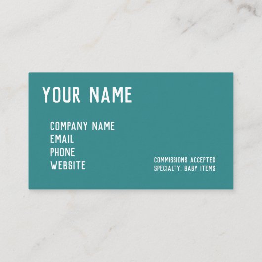 Carte De Visite Graphique de Crochet vert bleu turquoise (Dos)