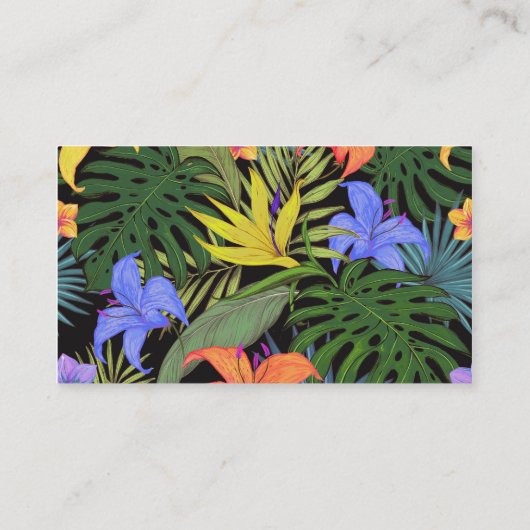 Carte De Visite Graphique de fleur d'Aloha de Hawaii tropical (Dos)