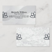 Carte De Visite Graphique de fleurs Lotus | Professeur de yoga | S (Devant / Derrière)