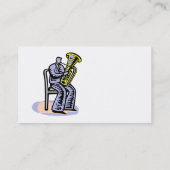 Carte De Visite Graphique de joueur de tuba d'orchestre, image (Dos)