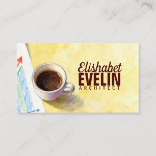 Carte De Visite Graphique de la croissance du café et du chiffre d
