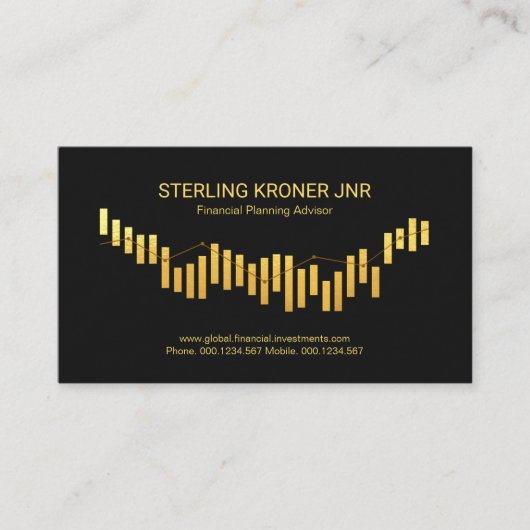 Carte De Visite Graphique de l'indice du marché des actions du Sto (Devant)