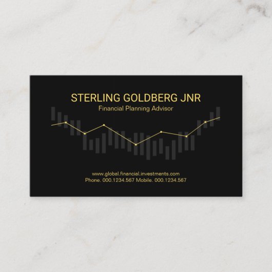 Carte De Visite Graphique de l'indice du marché des actions Stock  (Devant)