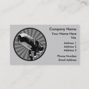 Carte De Visite Graphique de microphone rétro