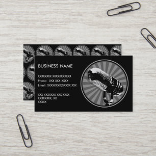 Carte De Visite Graphique de microphone rétro