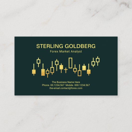 Carte De Visite Graphique de mouvement Stock Gold Uptendance Forex (Devant)
