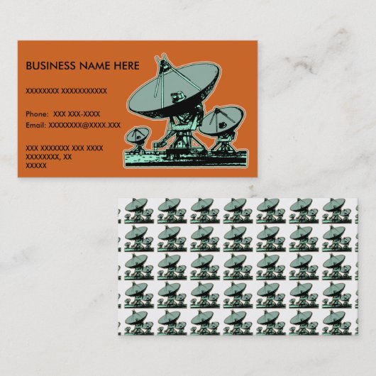 Carte De Visite Graphique de parabole satellite rétro (Devant / Derrière)
