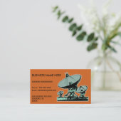 Carte De Visite Graphique de parabole satellite rétro (Debout devant)