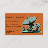 Carte De Visite Graphique de parabole satellite rétro (Devant)