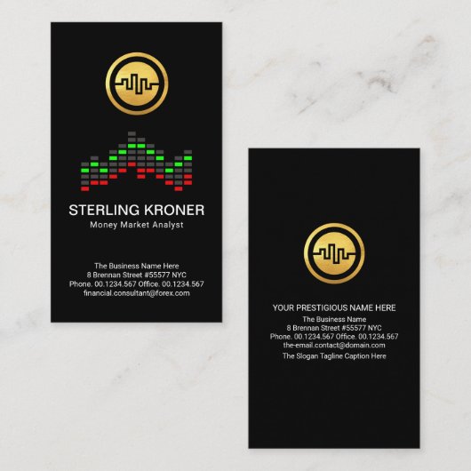 Carte De Visite Graphique de Stock Creative Forex Consultant finan (Devant / Derrière)