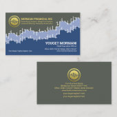 Carte De Visite Graphique de Stock de la couche bleue gris Financi (Devant / Derrière)