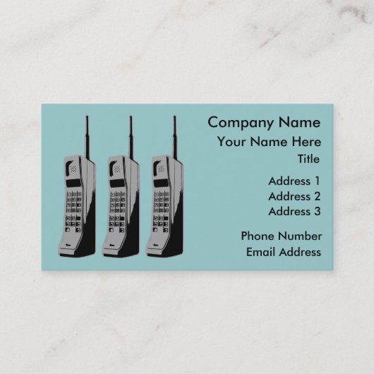 Carte De Visite Graphique de téléphone mobile rétro (Devant)