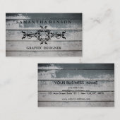 Carte De Visite Graphique de texture en bois rustique (Devant / Derrière)