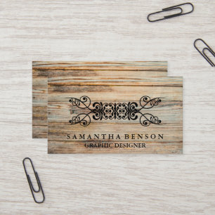 Carte De Visite Graphique de texture en bois rustique