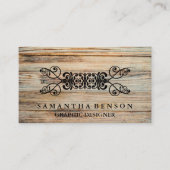 Carte De Visite Graphique de texture en bois rustique (Devant)
