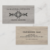 Carte De Visite Graphique de texture en bois rustique (Devant / Derrière)