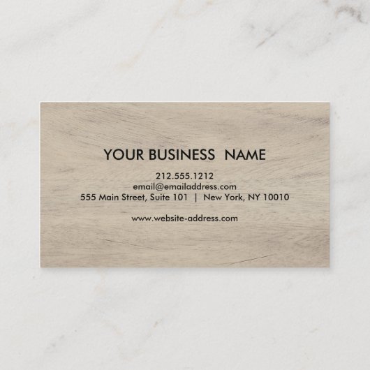 Carte De Visite Graphique de texture en bois rustique (Dos)