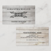 Carte De Visite Graphique de texture en bois rustique (Devant / Derrière)