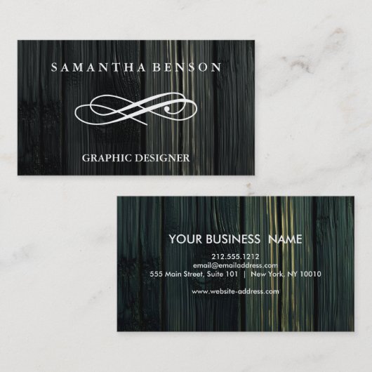 Carte De Visite Graphique de texture en bois rustique (Devant / Derrière)