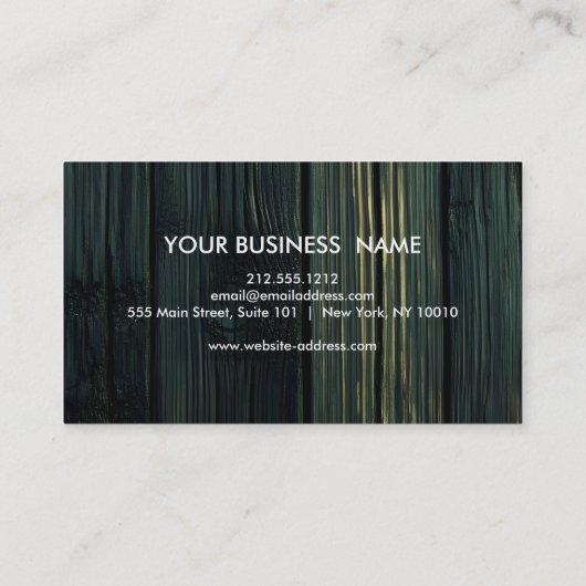 Carte De Visite Graphique de texture en bois rustique (Dos)