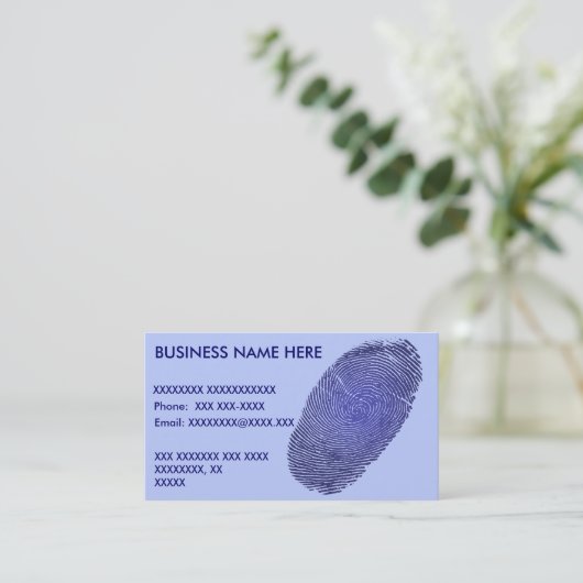 Carte De Visite Graphique d'empreinte digitale (Debout devant)