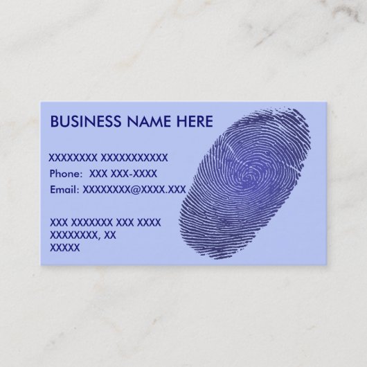 Carte De Visite Graphique d'empreinte digitale (Devant)