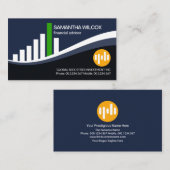 Carte De Visite Graphique d'onde de l'indice Creative Share Financ (Devant / Derrière)