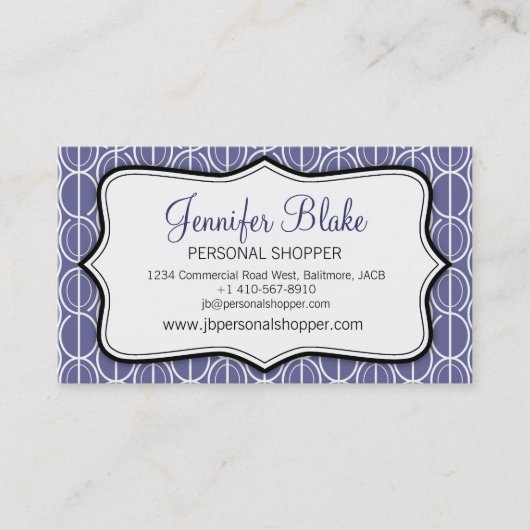 Carte de visite graphique d'ovales noir pourpre et (Devant)