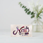 Carte De Visite Graphique du logo des ongles - Parties scintillant (Debout devant)