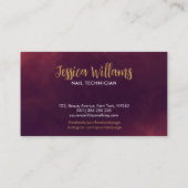 Carte De Visite Graphique du logo des ongles - Texture dorée (Dos)