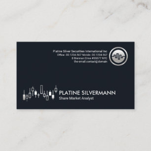 Carte De Visite Graphique du marché des actions Stock argent marc