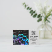 Carte De Visite Graphique du marché stock | Code QR du logo Financ (Debout devant)