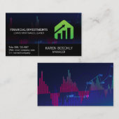 Carte De Visite Graphique du marché stock | Investissements (Devant / Derrière)