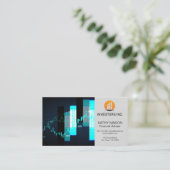 Carte De Visite Graphique du marché stock | Logo Finance (Debout devant)