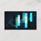 Carte De Visite Graphique du marché stock | Logo Finance (Dos)