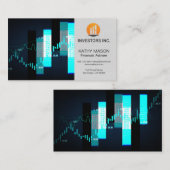 Carte De Visite Graphique du marché stock | Logo Finance (Devant / Derrière)