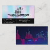 Carte De Visite Graphique du marché stock | Logo financier (Devant / Derrière)
